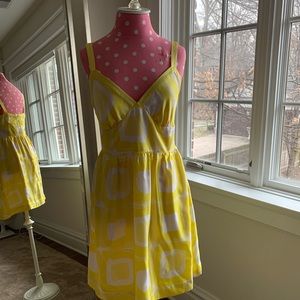 Banana Republic Spring Yellow Dress with sweater